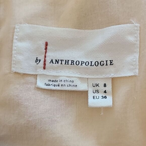 Anthropologie Savannah Striped Boho Tie Front Jumpsuit Cotton Linen Blend Size 4 - Picture 10 of 10